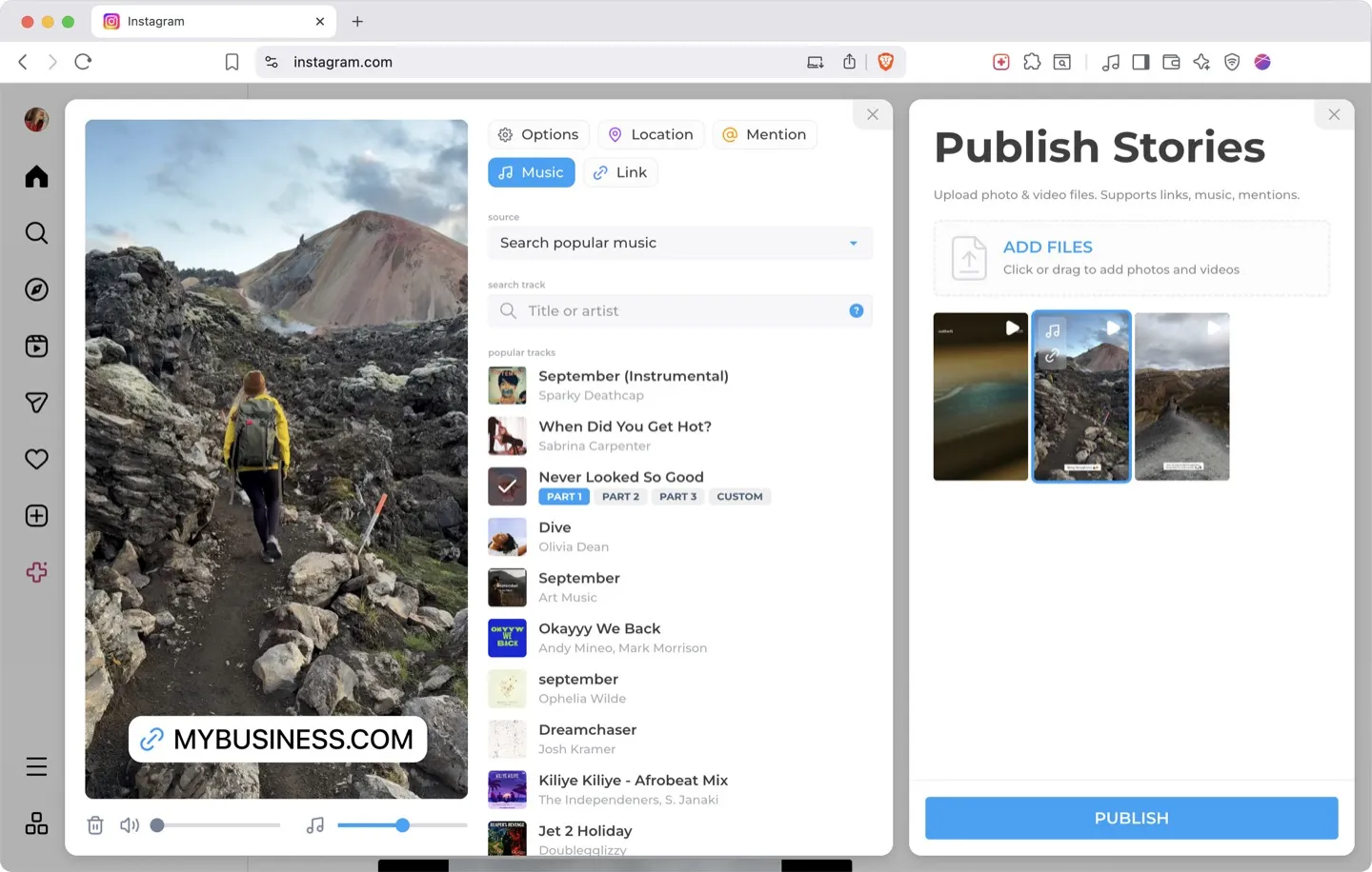INSSIST Instagram Posting Interface Overview